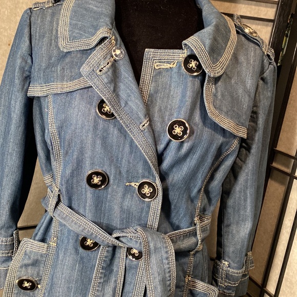 Christopher & Banks jean overcoat- Size large - Picture 2 of 13